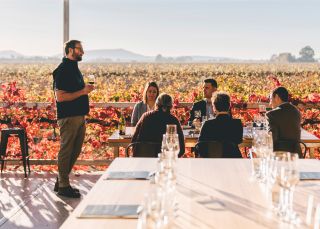 Business event delegates enjoying wine tasting experience at Yarran Wines, Yenda near Griffith